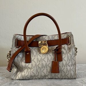 Michael Kors Tan and Cream Satchel